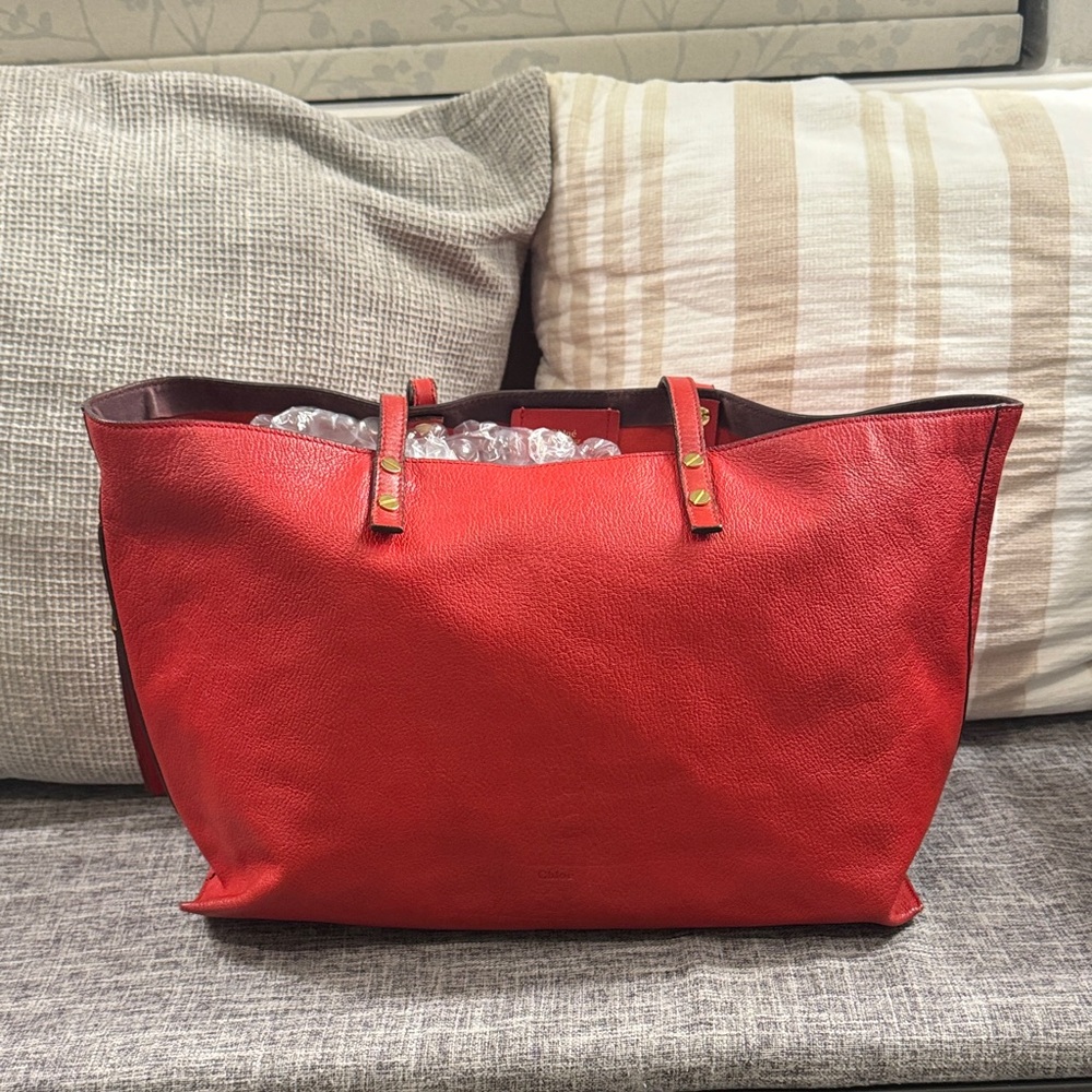 Chloe Red Leather Tote